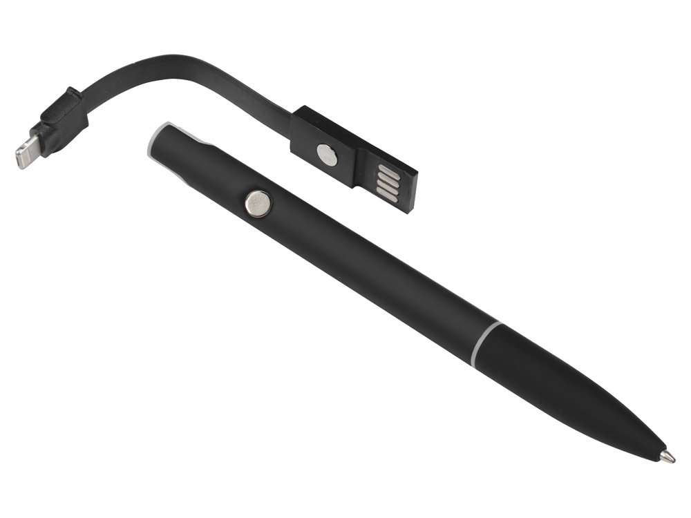 Ручка металлическая шариковая «Connect» с кабелем USB 2 в 1 — изображение 5